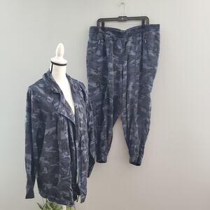 Lane Bryant Blue Fatigue Jogger Pant Set 18/20